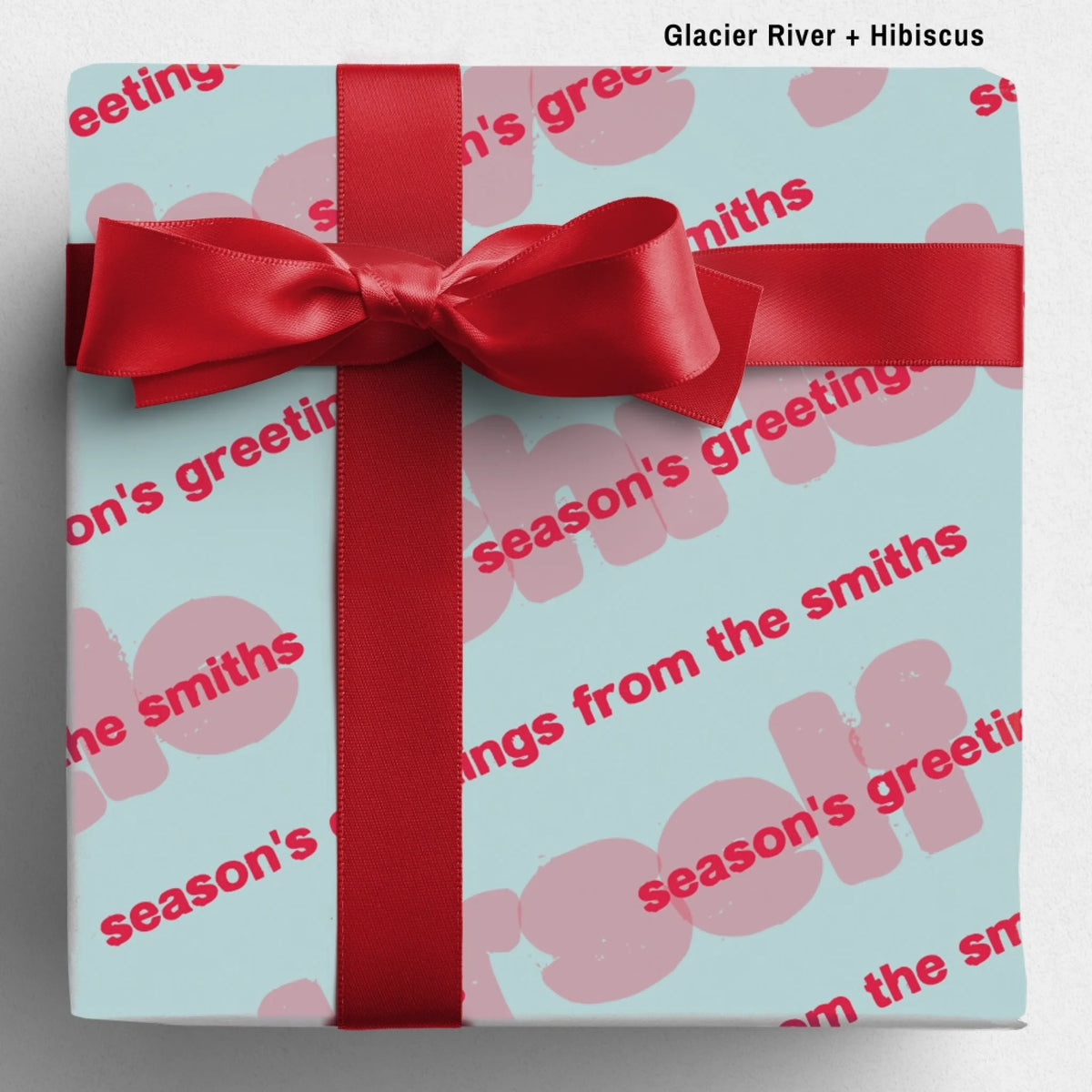 labelled glacierriver+hibiscus Sseason's Greetings Wrapping Paper Mockup Template August2026