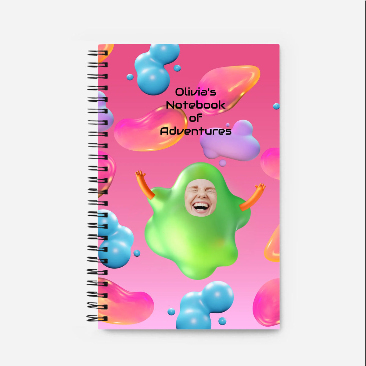 Joyful Blob Personalised Spiral Notebook